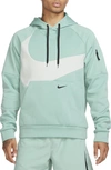 Nike Therma-fit Pullover Hoodie In Mineral/ Light Silver/ Black