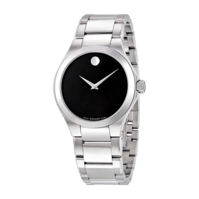 Pre-owned Movado Defio Black Dial Stainless Steel Men's Watch 0606333