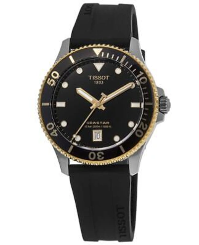 Pre-owned Tissot Seastar 1000 Black Dial Rubber Strap Unisex Watch T120.410.27.051.00