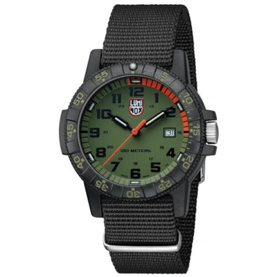 Pre-owned Luminox Men's Watch Sea Turtle Giant 0320 Series Green Dial Strap 0337