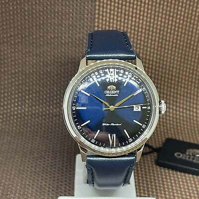 Pre-owned Orient Ra-ac0021l10b Classic And Simple Roman Blue Automatic Men's Dress Watch