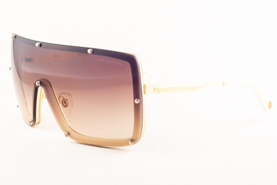 Pre-owned Dita Raygun Shiny 18k Gold Bone / Brown Gradient Sunglasses 23003 B 153mm
