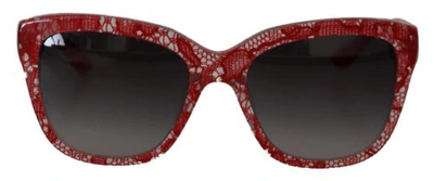 Pre-owned Dolce & Gabbana Dolce&gabbana Dg4226f Women Red Sunglasses Acetate Sicilian Lace Casual Eyewears In Gray