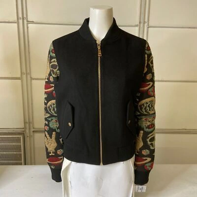 Pre-owned Maceoo Bomber Abloh Jacket Women's Size M Black