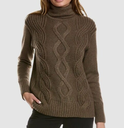 Pre-owned Lafayette 148 $1198  Womens Brown Cashmere Turtleneck Pullover Sweater Size L