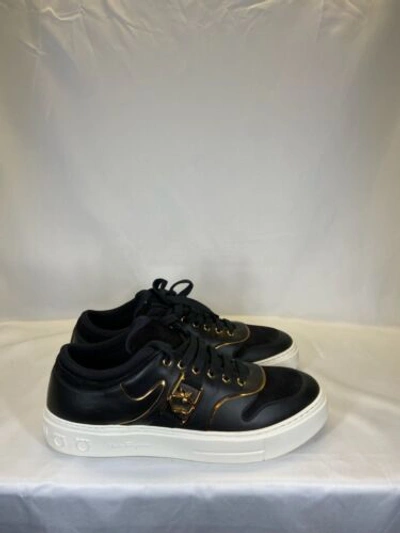 Pre-owned Ferragamo Salvatore  Noris Leather Low Top Men Shoes Sneakers Black 12 $690