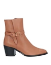 Tod's Woman Ankle Boots Tan Size 6 Soft Leather In Brown