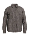 Stewart Man Shirt Dark Brown Size Xl Acrylic, Polyester, Virgin Wool In Brown