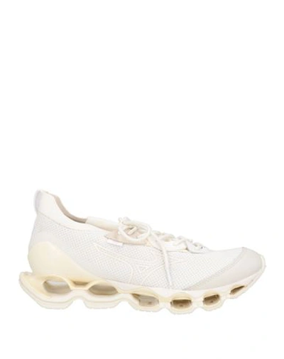Mizuno Man Sneakers Ivory Size 10.5 Textile Fibers In White