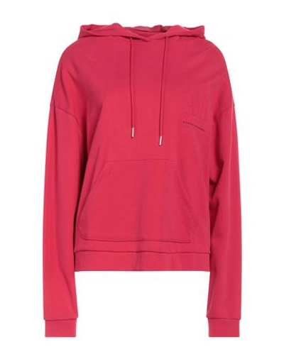 Armani Exchange Woman Sweatshirt Fuchsia Size Xl Cotton, Elastane In Pink