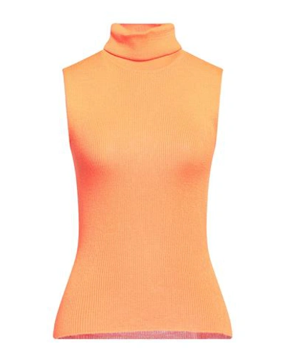 Seventy Sergio Tegon Seventy Venezia Woman Turtleneck Orange Size S Wool, Acrylic
