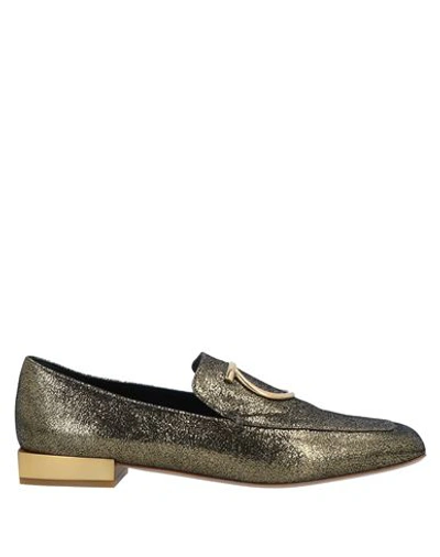 Ferragamo Woman Loafers Gold Size 10.5 Lambskin
