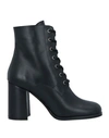 Baldinini Woman Ankle Boots Black Size 11 Cowhide In Black