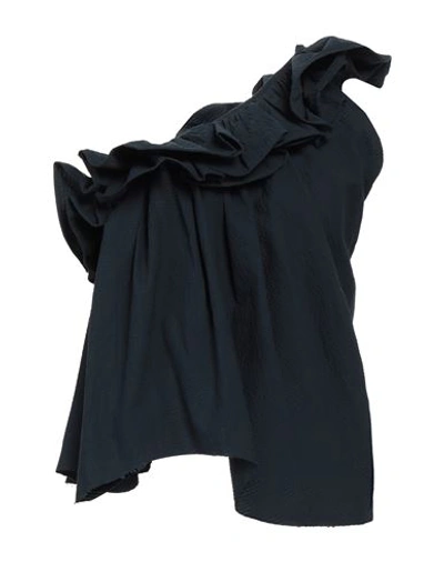 Marques' Almeida Woman Top Midnight Blue Size 6 Cotton