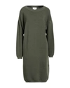 Vicolo Woman Mini Dress Military Green Size Onesize Viscose, Polyester