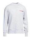 Msgm Man Sweatshirt Light Grey Size Xl Cotton In Grey