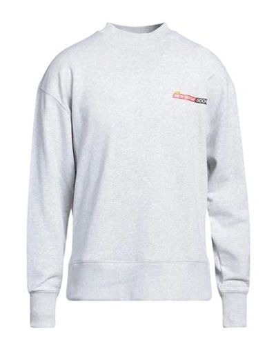 Msgm Man Sweatshirt Light Grey Size Xl Cotton