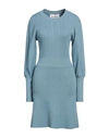 Silvian Heach Woman Mini Dress Light Blue Size L Viscose, Polyester, Nylon