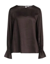 Caractere Caractère Woman Top Dark Brown Size 8 Viscose