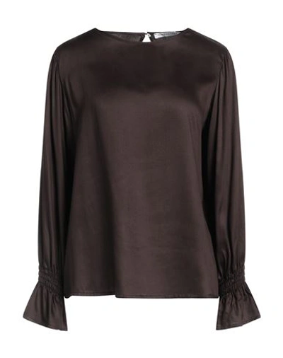 Caractere Caractère Woman Top Dark Brown Size 8 Viscose