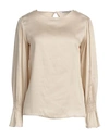 Caractere Caractère Woman Top Beige Size 8 Viscose In Beige