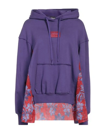 Versace Jeans Couture Woman Sweatshirt Purple Size L Polyester