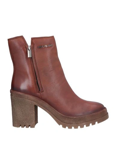 Gai Mattiolo Woman Ankle Boots Brown Size 10 Soft Leather In Brown