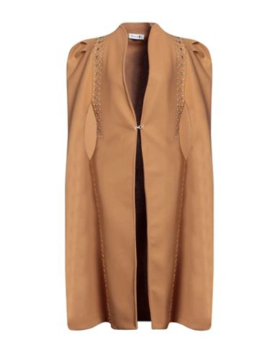 Marçi By Gil Santucci Woman Cape Camel Size Onesize Polyester, Wool, Elastane In Beige