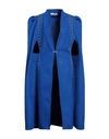 Marçi By Gil Santucci Woman Capes & Ponchos Blue Size Onesize Polyester, Wool, Elastane