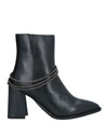 Tosca Blu Woman Ankle Boots Black Size 11 Soft Leather In Black