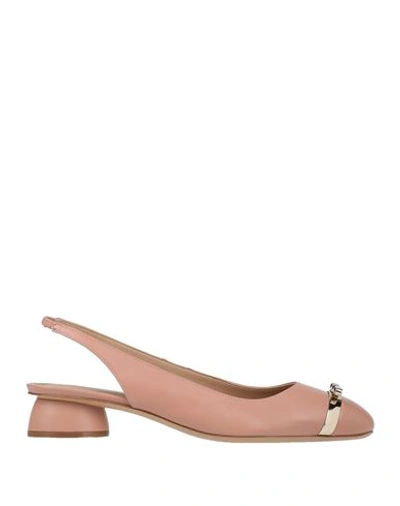 Ferragamo Woman Pumps Blush Size 10.5 Soft Leather In Pink