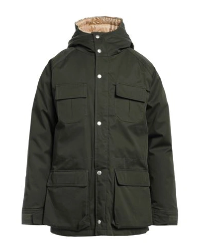 Holubar Man Overcoat & Trench Coat Military Green Size 3 Cotton, Polyurethane In Green