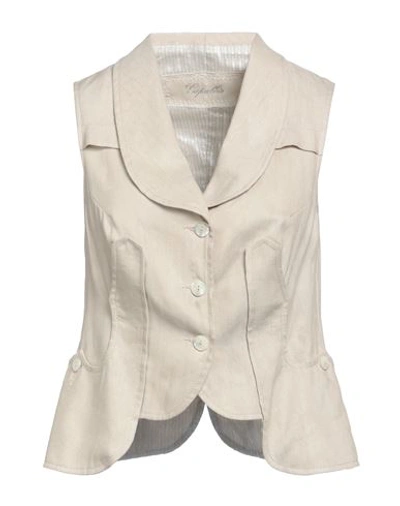 Capalbio Woman Tailored Vest Beige Size 6 Linen, Viscose