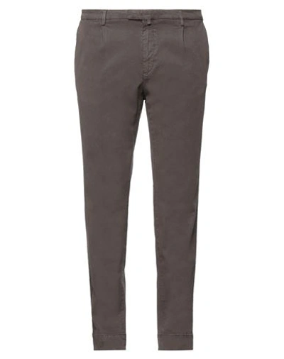 Quattro.decimi Quattro. Decimi Man Pants Lead Size 38 Cotton, Tencel, Silk, Elastane In Brown