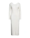 Kaos Woman Midi Dress White Size M Viscose, Polyester, Polyamide