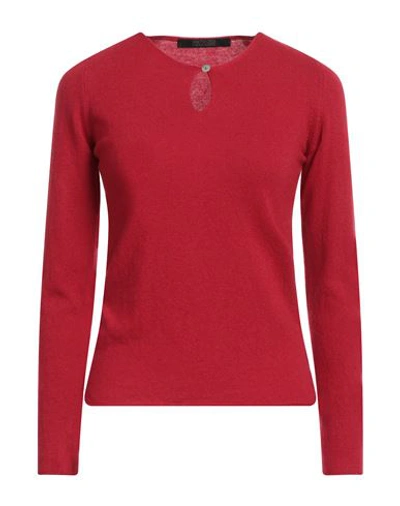 Messagerie Woman Sweater Red Size M Virgin Wool, Viscose, Cashmere, Synthetic Fibers