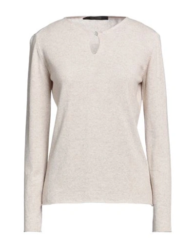 Messagerie Woman Sweater Beige Size Xl Virgin Wool, Viscose, Cashmere, Synthetic Fibers