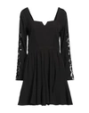 FELEPPA FELEPPA WOMAN MINI DRESS BLACK SIZE 10 POLYESTER, ELASTANE