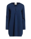 Semicouture Woman Mini Dress Midnight Blue Size M Viscose, Polyester In Blue