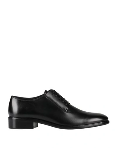 Ferragamo Man Lace-up Shoes Black Size 4.5 Calfskin