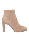 Bibi Lou Woman Ankle Boots Light Brown Size 10 Soft Leather In Beige