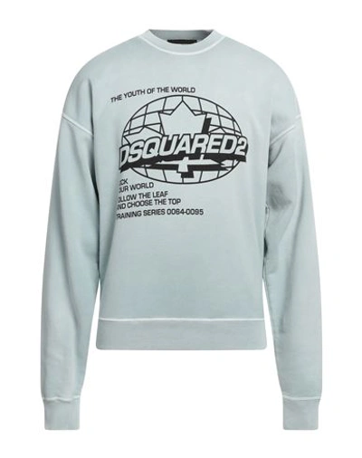 Dsquared2 Man Sweatshirt Sky Blue Size 3xl Cotton