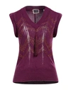 Pho® Firenze Pho Firenze Woman Sweater Deep Purple Size M Acrylic, Viscose, Wool, Alpaca Wool, Metallic Fiber In Purple