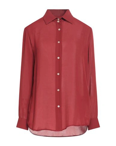 Brian Dales Woman Shirt Brick Red Size 10 Polyester In Red