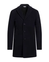 Manuel Ritz Layered Single-breasted Coat In Navy Blue