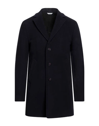 Manuel Ritz Layered Single-breasted Coat In Blue