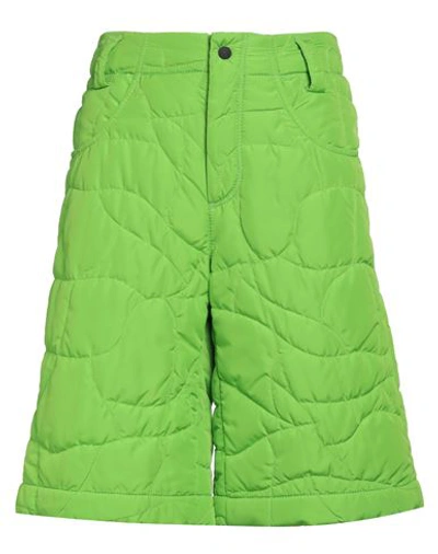 Msgm Man Cropped Pants Acid Green Size 32 Polyester