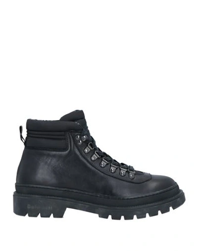 Baldinini Man Ankle Boots Black Size 7 Soft Leather, Textile Fibers