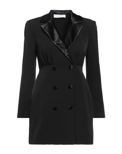 Kaos Woman Mini Dress Black Size 6 Polyester, Elastane, Viscose
