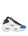 Reebok Man Sneakers Blue Size 8 Soft Leather, Textile Fibers In Blue
